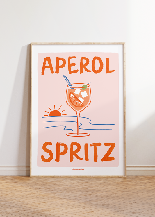 Aperol Spritz Art Print | Aperol Art Print | Cocktail Decor | Kitchen Wall Art