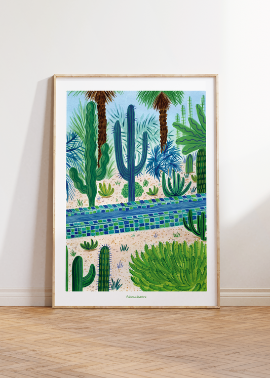 Jardin Majorelle Art Print | Marrakesh Art Print | Lounge Bedroom Decor