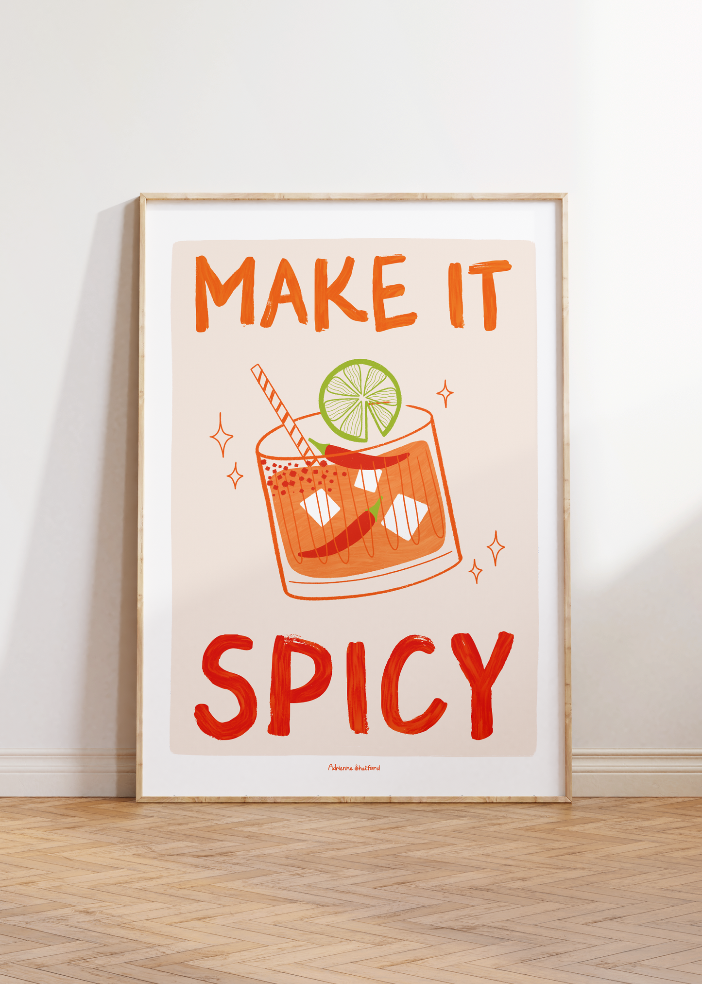 Make it Spicy Art Print | Spicy Marg Art Print | Cocktail Decor | Kitchen Wall Art