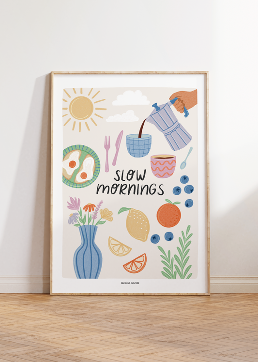 Slow Mornings Art Print | Home Decor | Living Room Wall Art