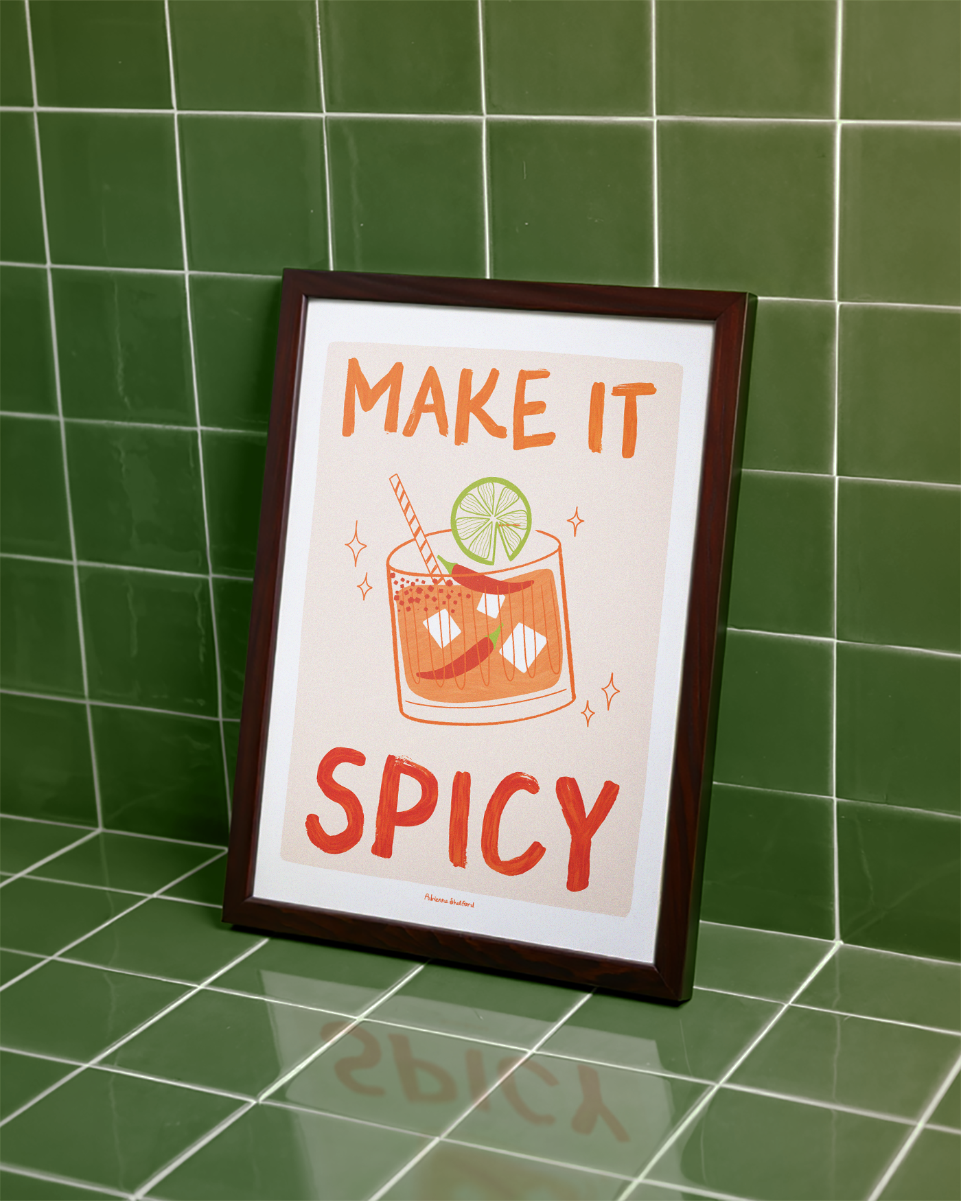 Make it Spicy Art Print | Spicy Marg Art Print | Cocktail Decor | Kitchen Wall Art