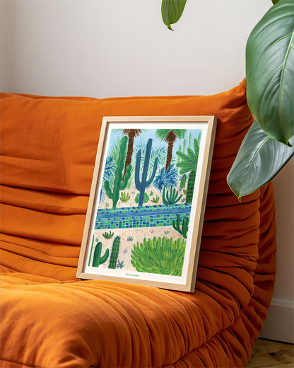 Jardin Majorelle Art Print | Marrakesh Art Print | Lounge Bedroom Decor